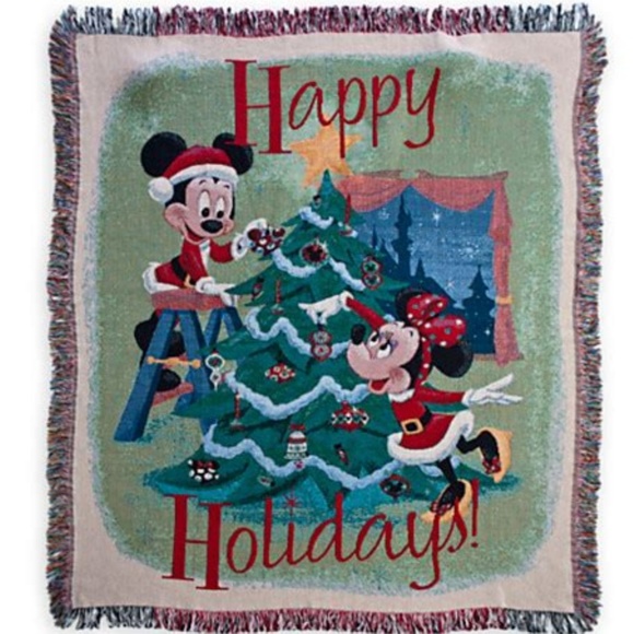 Disney Bedding Disney Mickey Minnie Happy Holiday Christmas Throw